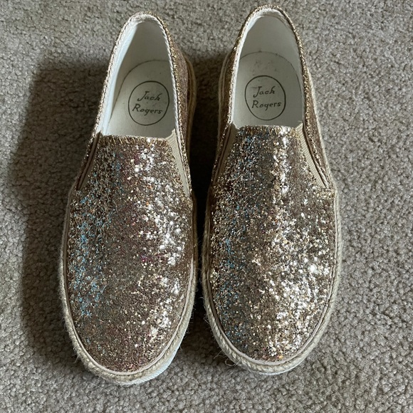 Jack Rogers Shoes - JACK ROGER Gold Slip On Shoes